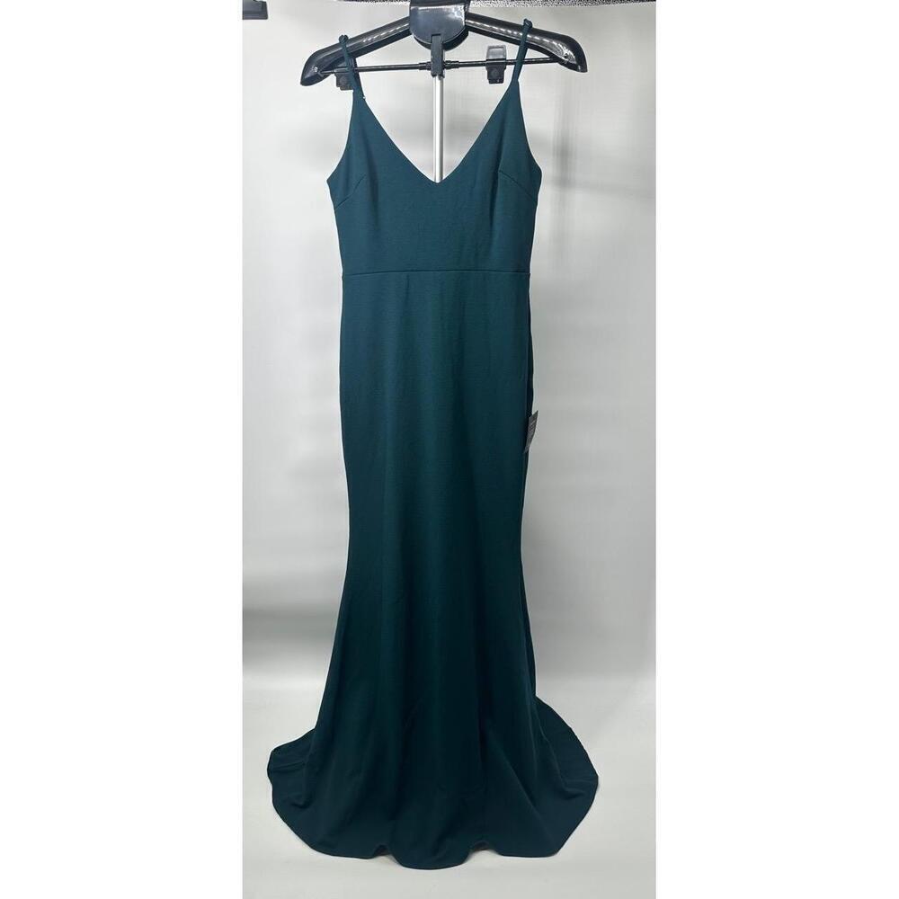 NWT Lulu’s Forest Green Infinite Glory Forest Green MaxDress Size S - Picture 2 of 4